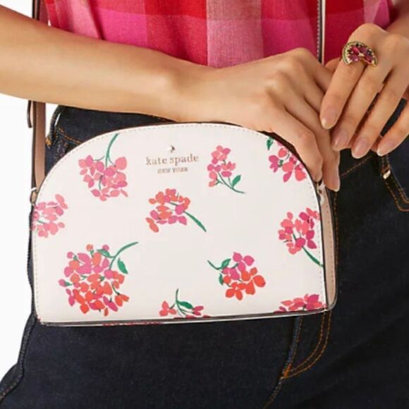Kate Spade (reg price $230)Purse Perry Floral Leather Dome Crossbody NWT - Picture 2 of 10